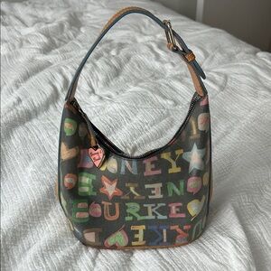 VTG Dooney & Bourke Colorful Lettered Hobo Bag